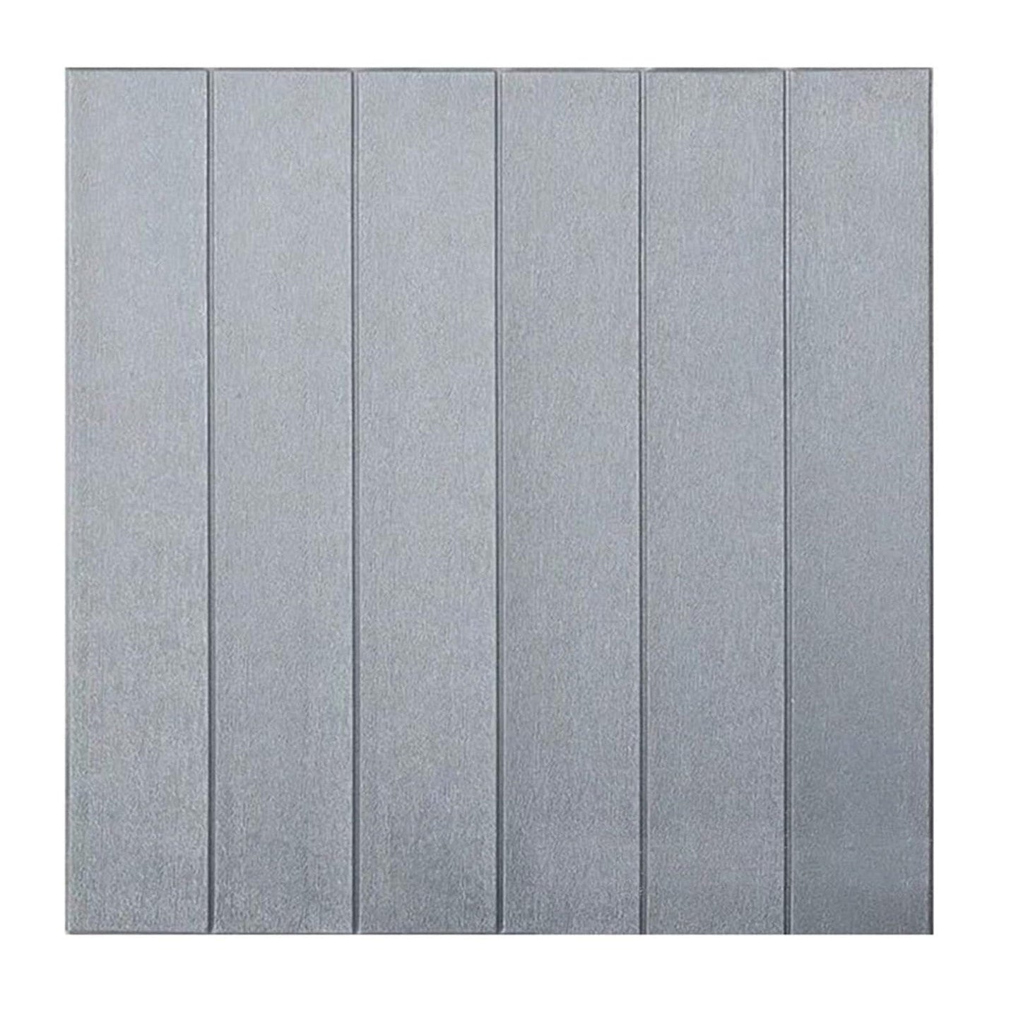 10 Placi Tapet autoadeziv 3D din rasina, 70x70cm, grosime 3mm, Model placi lemn, Argintiu, 4.9 mp - Diversico