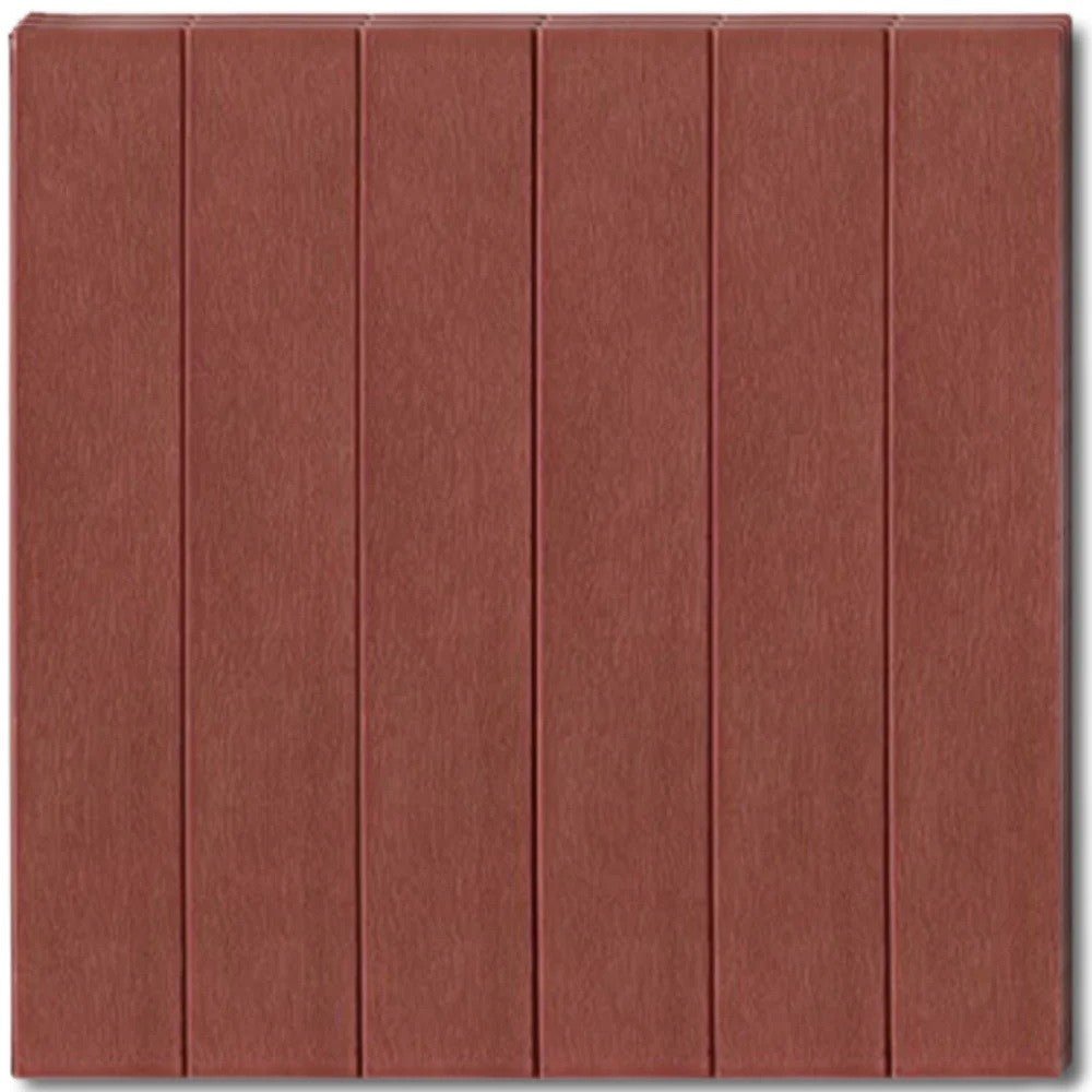 10 Placi Tapet autoadeziv 3D din rasina, 70x70cm, grosime 3mm, Model placi lemn, Caramiziu, 4.9 mp - Diversico
