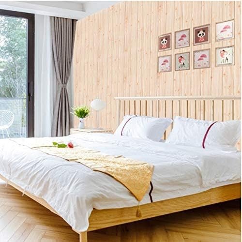 10 Placi Tapet autoadeziv 3D din rasina, 70x70cm, grosime 3mm, Model placi lemn, Crem deschis, 4.9 mp - Diversico
