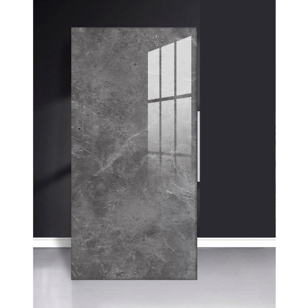 10 Placi Tapet imitatie marmura, Din PVC, 60x30cm, Grosime 2mm, Suprafata 1.8mp, Gri inchis - Diversico