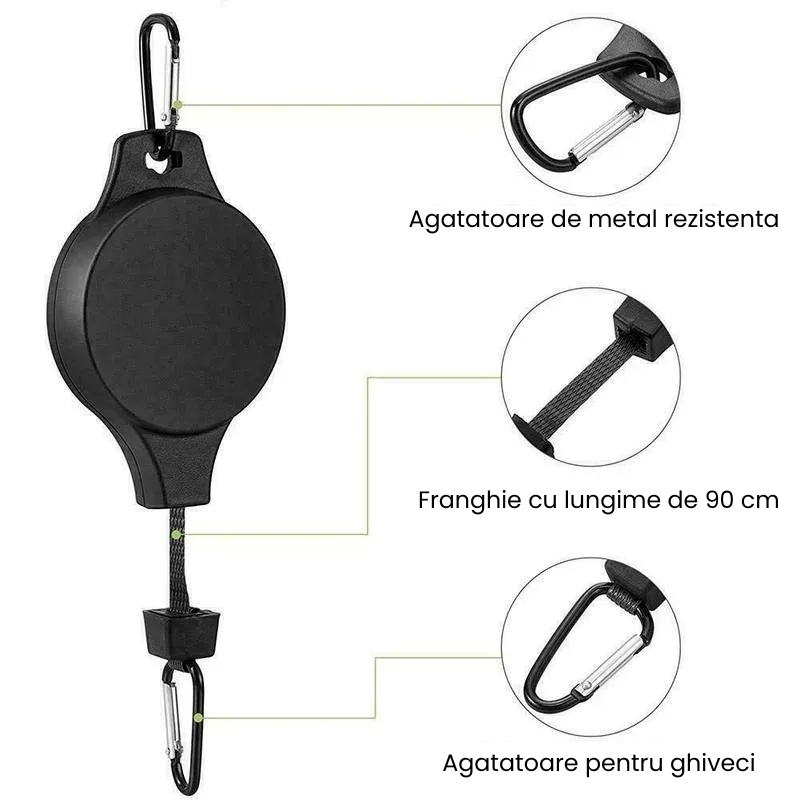 Set 2 Scripeti reglabili pentru ghivece, 90cm lungime maxima, capacitate maxima 10kg