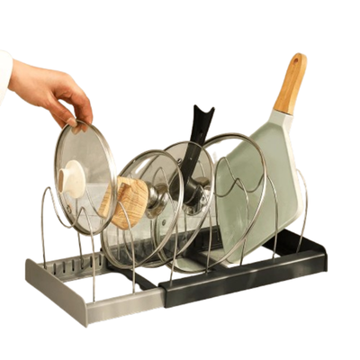 Organizator reglabil pentru tigai, capace, vase, ajustabilitate 30.5-56cm x 20.4cm