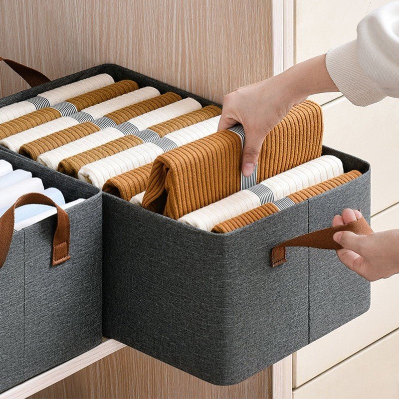 Cos de depozitare pliabil, cu cadru metalic, Capacitate 50 L, 47x35x30cm, Gri - Diversico