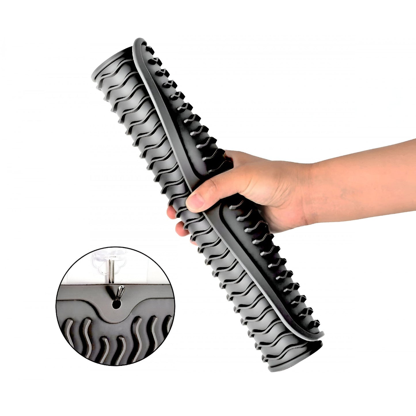 Covoras din silicon pentru scurgerea vaselor, Uz casnic, Rezistent la temperaturi ridicate, Negru, 43x32.5cm - Diversico