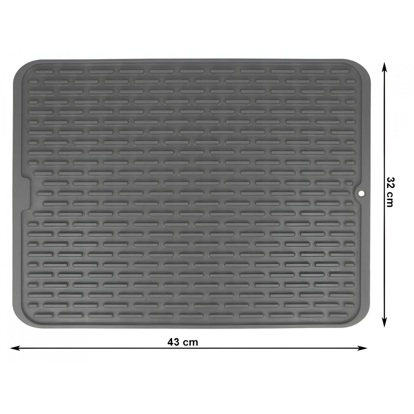 Covoras din silicon pentru scurgerea vaselor, Uz casnic, Rezistent la temperaturi ridicate, Negru, 43x32.5cm - Diversico