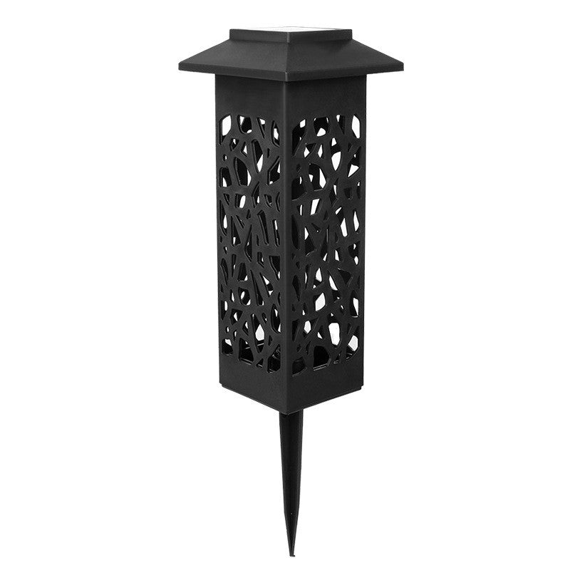 Decoratiune cu incarcare solara pentru gradina, cu senzor de lumina, tip felinar, Alb Rece - Diversico