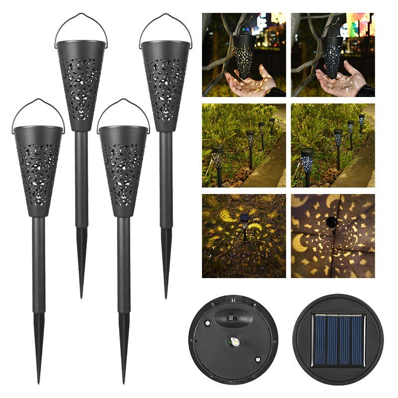 Decoratiune cu incarcare solara pentru gradina tip torta, senzor de lumina, Alb cald - Diversico