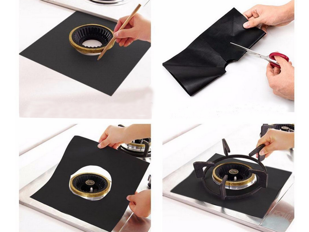 Set 4 folii de protectie din teflon, pentru aragaz, detasabile, reutilizabile