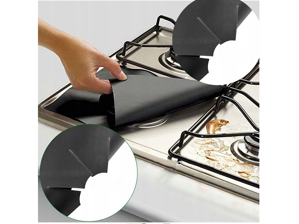 Set 4 folii de protectie din teflon, pentru aragaz, detasabile, reutilizabile