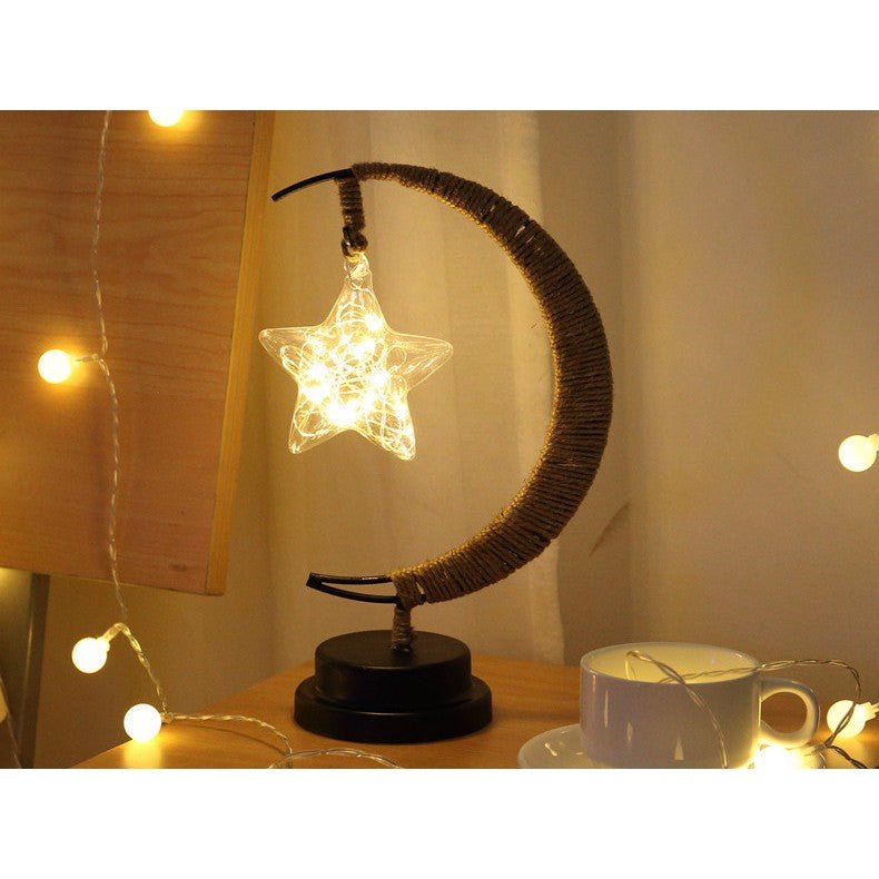 Lampa de veghe semi - luna, Led, Stea din sticla, Alb Cald, 28x15cm - Diversico