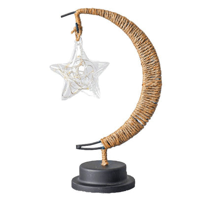 Lampa de veghe semi - luna, Led, Stea din sticla, Alb Cald, 28x15cm - Diversico