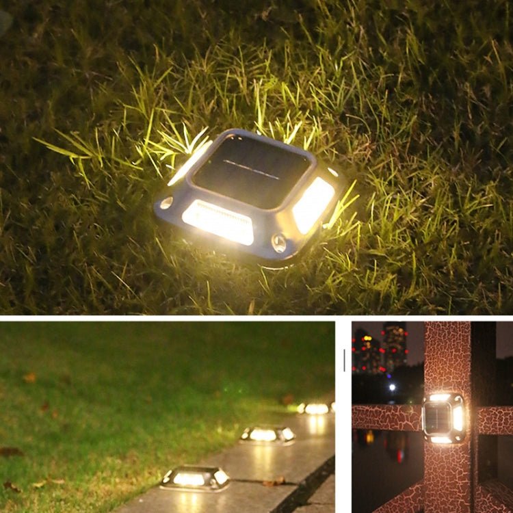 Lampa decorativa cu incarcare solara pentru gradina, cu prindere pe perete sau impamantare, IP65, forma patrata, Alb Cald - Diversico