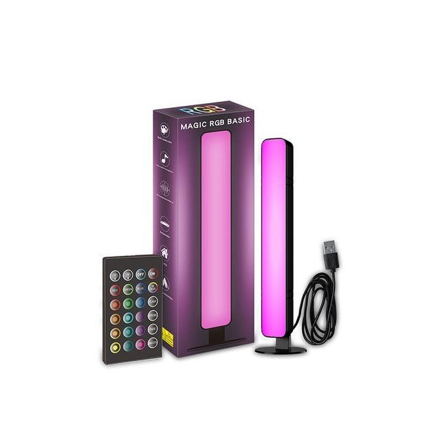 Lampa decorativa RGB, cu Telecomanda, suport orizontal sau vertical, alimentare USB, 25.5x4x3.5cm - Diversico