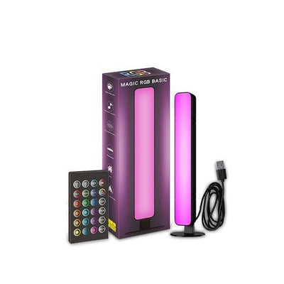 Lampa decorativa RGB, cu Telecomanda, suport orizontal sau vertical, alimentare USB, 25.5x4x3.5cm - Diversico
