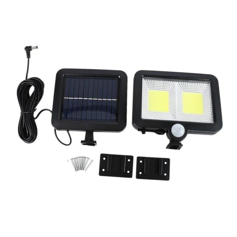 Lampa solara cu senzor de miscare, 2 grile, 108 COB LED, 2400 Lumeni, IP65 - Diversico