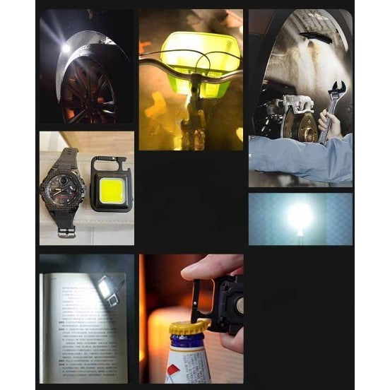 Lanterna de buzunar tip breloc, 30 LED-uri, incarcare prin usb Type C, pentru exterior, camping, alpinism, ciclism