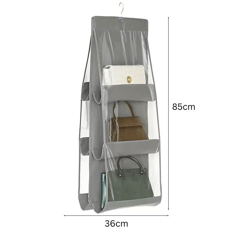 Organizator pentru genti cu 6 compartimente, Suspendabil, 85x36cm, Gri - Diversico