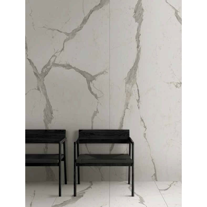 10 Placi Tapet imitatie marmura, Din PVC, 60x30cm, Grosime 2mm, Suprafata 1.8mp, Gri deschis