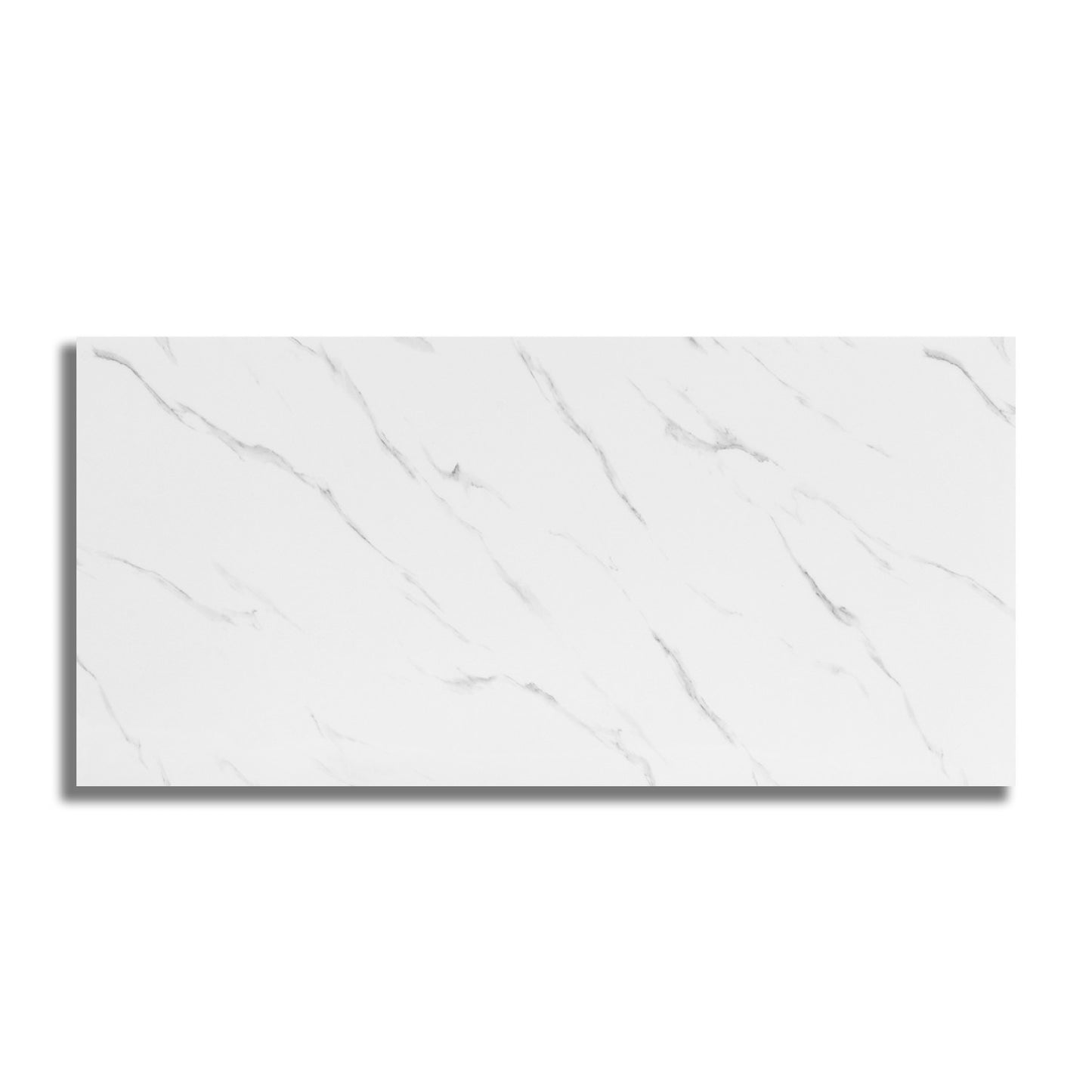 10 Placi Tapet imitatie marmura, Din PVC, 60x30cm, Grosime 2mm, Suprafata 1.8mp, Alb