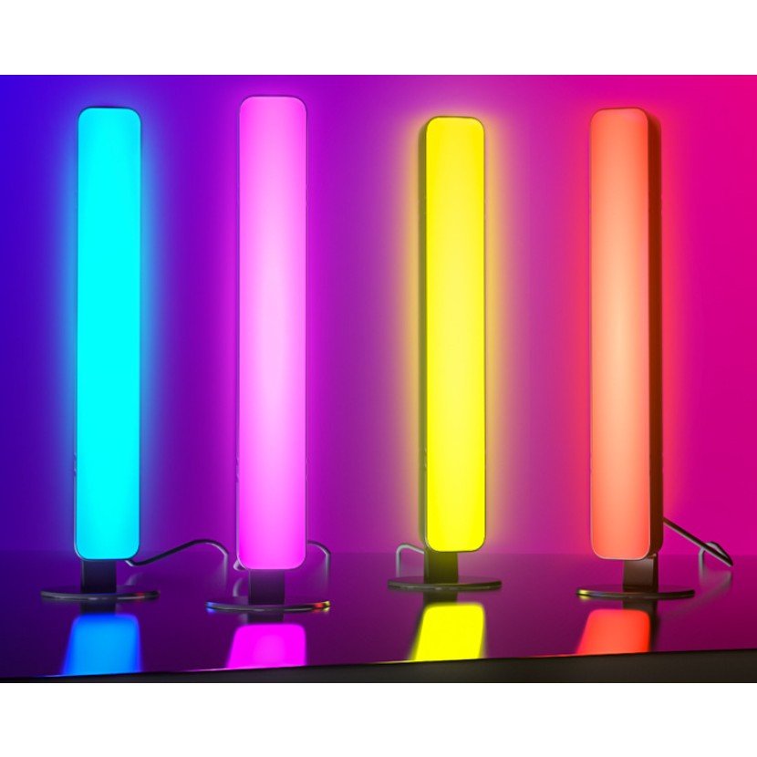 Set 2 Lampi decorative RGB, cu Telecomanda, suport orizontal sau vertical, alimentare USB, control din voce, 25.5x4x3.5cm - Diversico