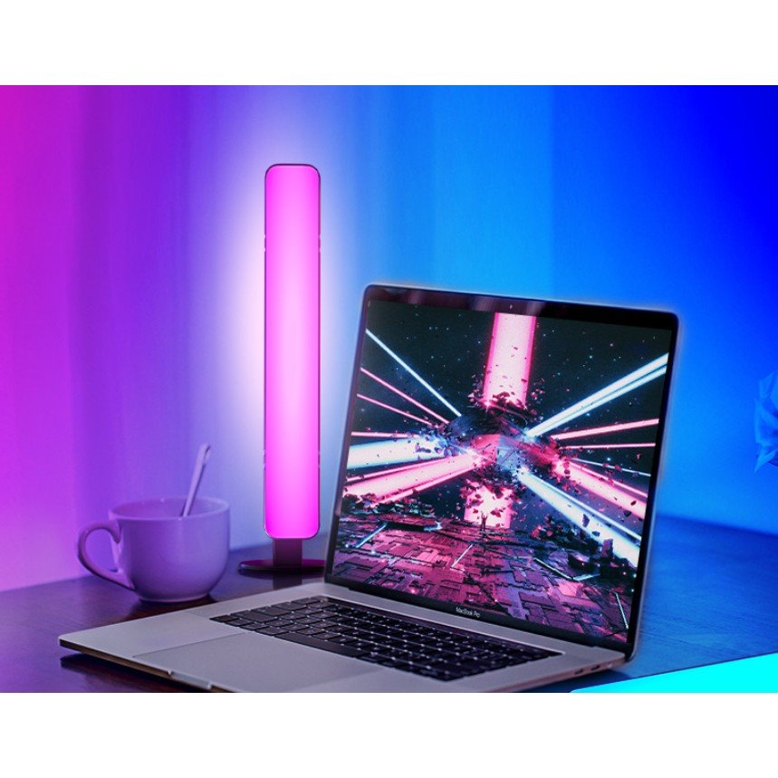 Set 2 Lampi decorative RGB, cu Telecomanda, suport orizontal sau vertical, alimentare USB, control din voce, 25.5x4x3.5cm - Diversico