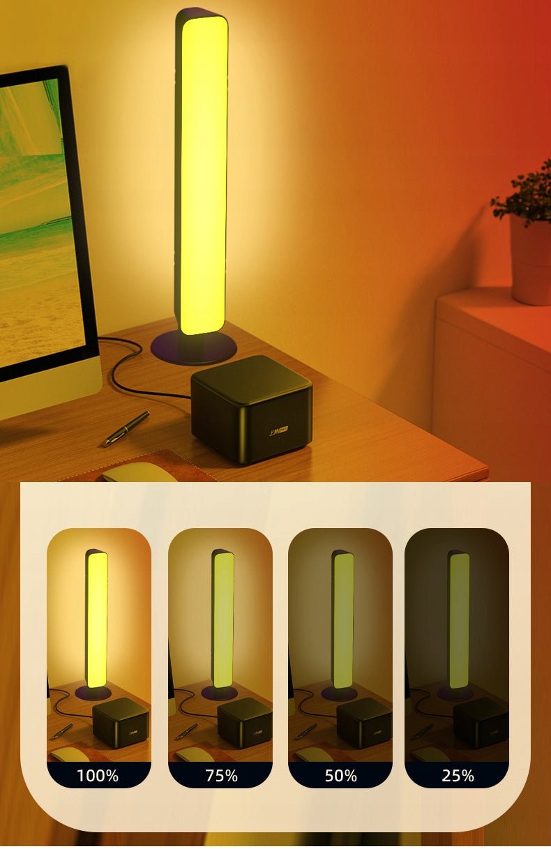 Set 2 Lampi decorative RGB, cu Telecomanda, suport orizontal sau vertical, alimentare USB, control din voce, 25.5x4x3.5cm - Diversico