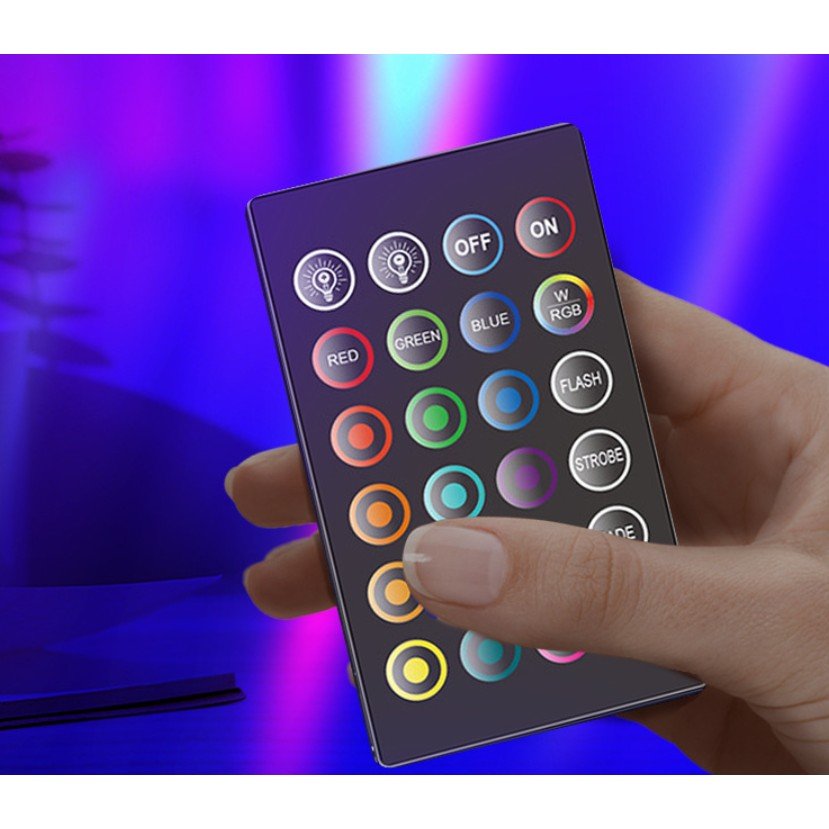 Set 2 Lampi decorative RGB, cu Telecomanda, suport orizontal sau vertical, alimentare USB, control din voce, 25.5x4x3.5cm - Diversico