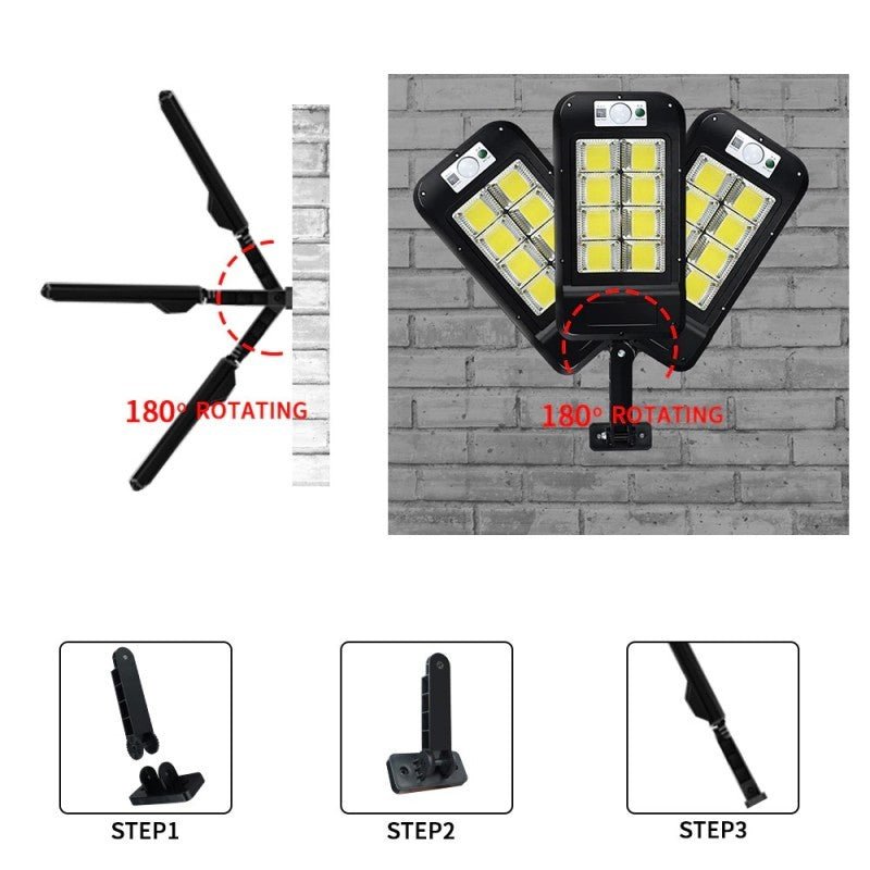 Set 2 Lampi Solare cu telecomanda, 2880 Lumeni, Senzor de miscare, 3 moduri de iluminare - Diversico