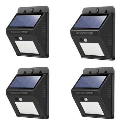 Set 4 Lampi Solare cu senzor de miscare, pentru exterior, 20 LED - Diversico