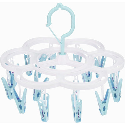 Uscator de rufe cu 16 carlige, Rotire 360°, 26x21cm, Albastru - Diversico