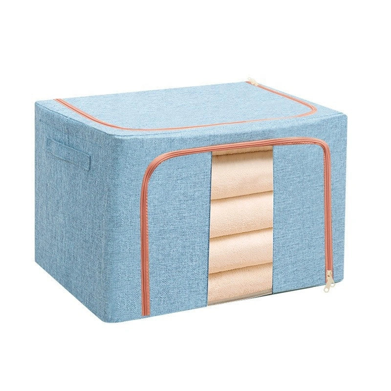 Cutie pliabila pentru depozitare cu cadru metalic, ferestre si manere