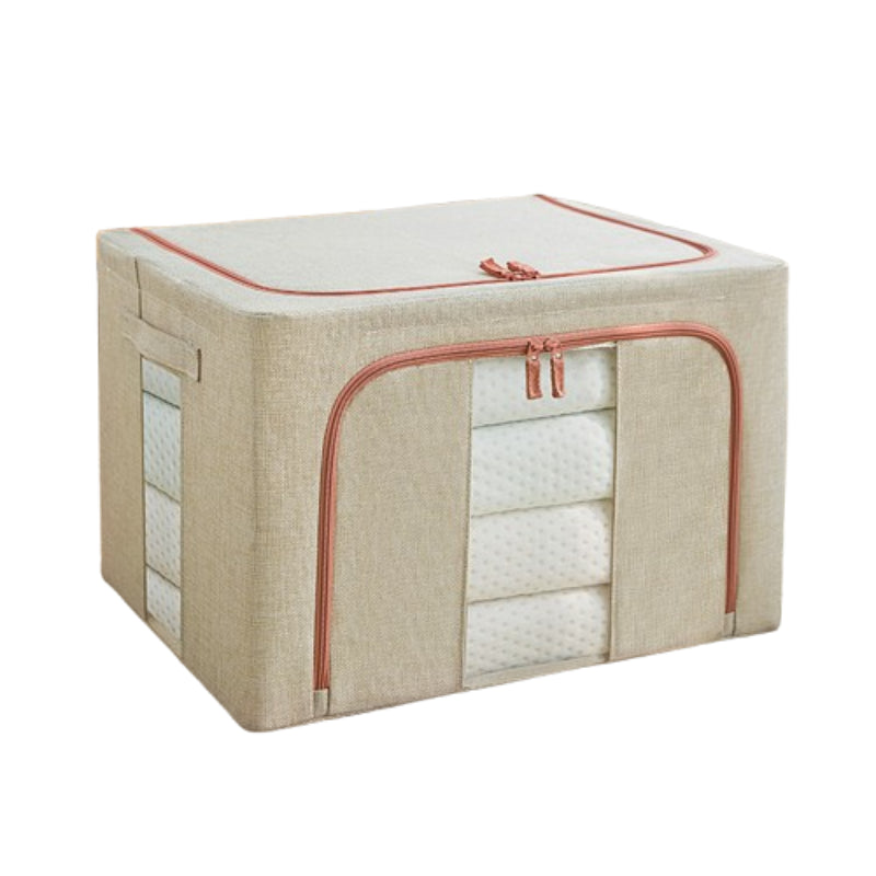 Cutie pliabila pentru depozitare cu cadru metalic, ferestre si manere