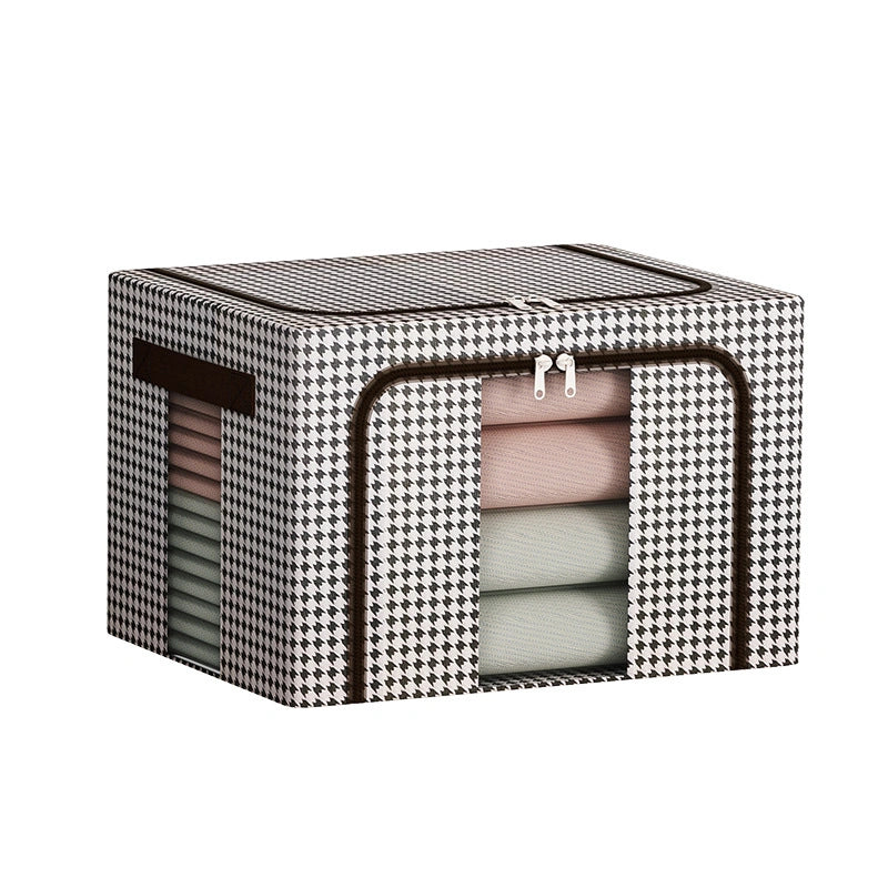 Cutie pliabila pentru depozitare cu cadru metalic, ferestre si manere