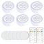 Set 6 Aplice, fara fir, cu baterii, cu telecomanda pentru bucatarie, sufrageri, dormitor, Alb
