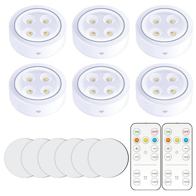 Set 6 Aplice, fara fir, cu baterii, cu telecomanda pentru bucatarie, sufrageri, dormitor, Alb
