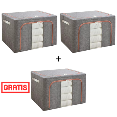 PROMO: 2+1 GRATUIT Cutie pliabila pentru depozitare cu cadru metalic, ferestre si manere