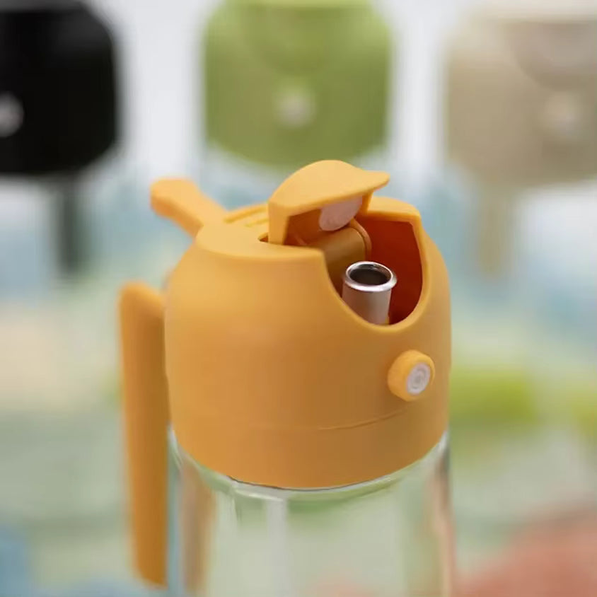 Set 2 Recipiente 2 in 1 pentru Ulei, Functie Spray & Turnare, din Sticla, Fara Scurgere, 470ml/recipient