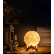 Lampa de veghe Luna, lumina LED alb cald, alimentare baterii, stand din plastic, 15 cm - Diversico