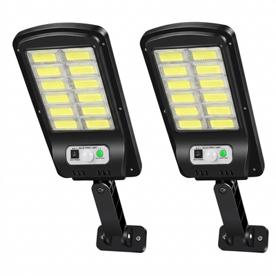 Set 2 lampi solare, 120 COB, 12 Grile, 2880 lm, Senzor de Miscare si Lumina, IP65, Alb Rece